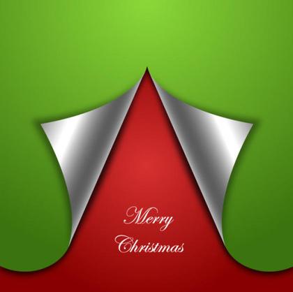 Christmas Background Curled Paper Vector Illustration