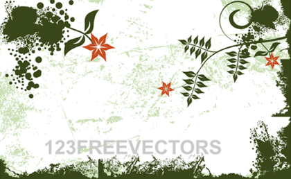 Vector Grunge Flower Background