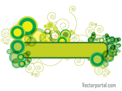 Green Abstract Floral Banner Design Vector