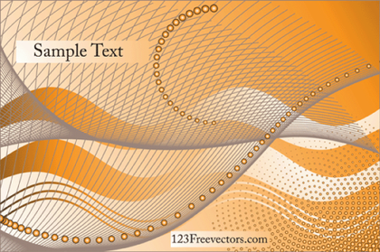 Flowing Curves with Orange Background