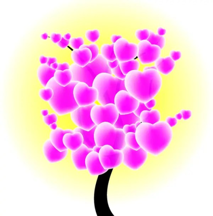 Abstract Love Tree Vector for Valentine’s Day