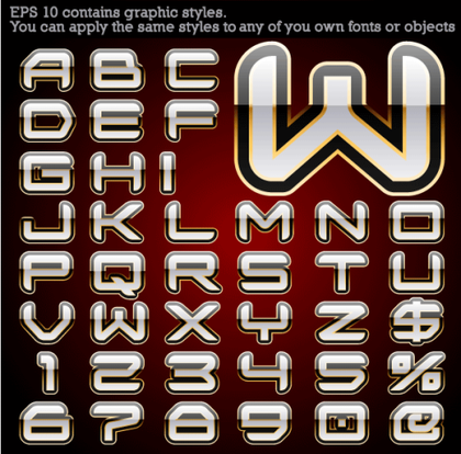 Free Alphabet Vector with Graphic Styles