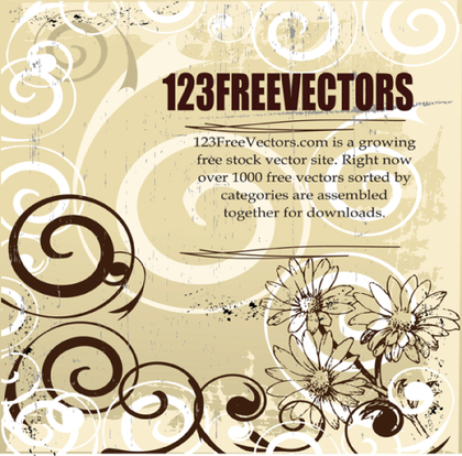Floral Swirl Free Vector Background
