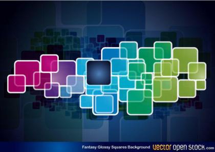 Fantasy Glossy Square Vector Background Image Free