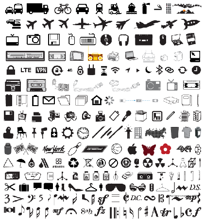 150+ Free Vector Pictogram Icons, Signs and Symbols