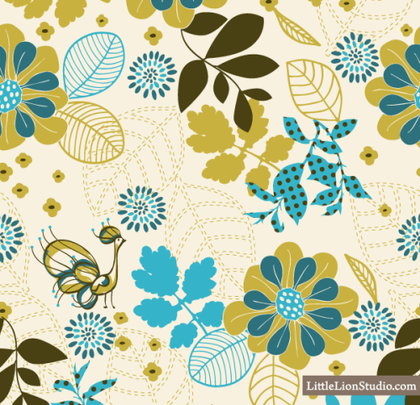 Peacock Vanity – Free Seamless Floral Pattern