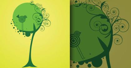 Free Vector Tree and Bird
