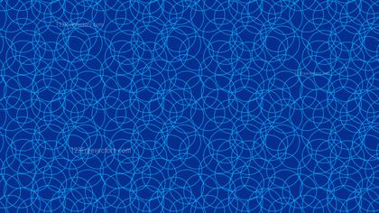 Cobalt Blue Seamless Overlapping Circles Pattern Vector Illustration