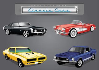 Car Vector Pack of Classic American Cars