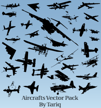 Free Aircrafts Silhouettes Vector Pack