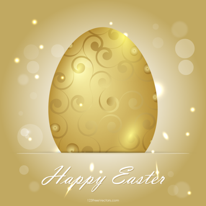 Golden Easter Egg Background Vector