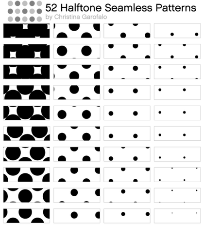 52 Halftone Seamless Pattern Vector