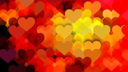 Red and Yellow Heart Background Vector Graphic