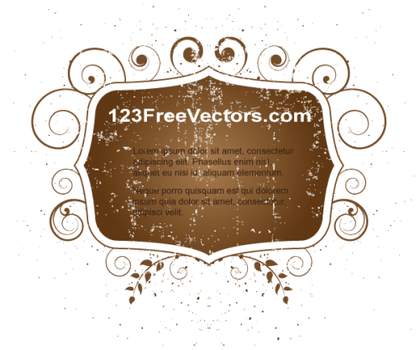 Vector Illustrator Floral Grunge Frame Design