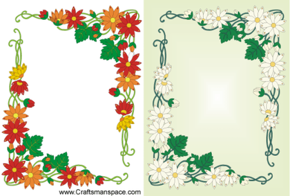 Free Vector Floral Frame Design in Art Nouveau Style