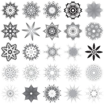 30 Snowflakes Free Vector Art