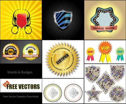 Free Shield Badge Vector Pack