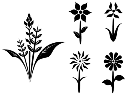 Free Flower Plant Vector Silhouettes