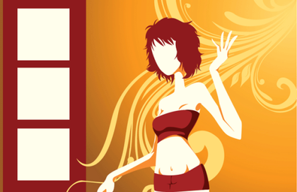 Young Girl with Abstract Background Vector