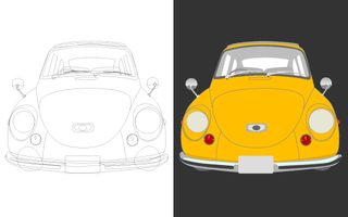 Free Classic Car vector Art in Yellow