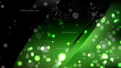 Abstract Green and Black Bokeh Lights Background Vector