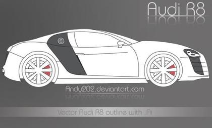 Audi R8 Outline Vector Art