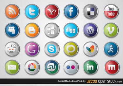 Social Media Icons Vector Free Pack