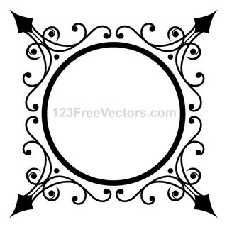 Circle Ornate Frame Vector Graphics