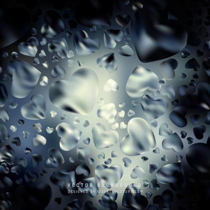 Abstract Blue Black Valentine Heart Background