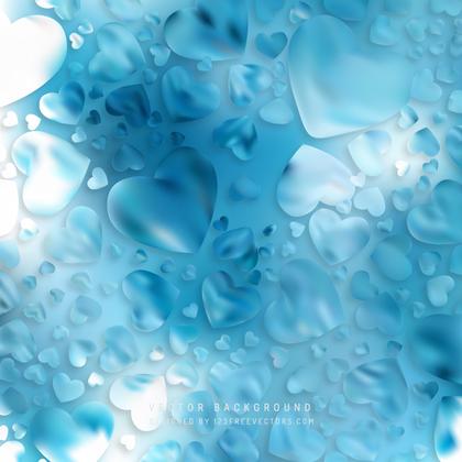 Abstract Valentines Day Blue Heart Background