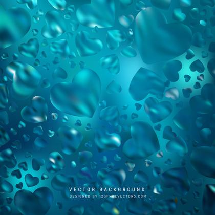 Abstract Blue Love Heart Background