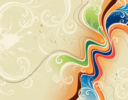 Wavy Floral Free Vector Background
