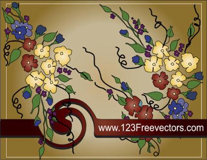 Flower Text Frame Vector