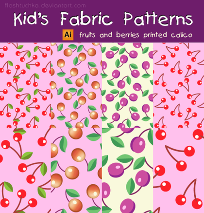 Kid’s Fabric Seamless Patterns – Fruits and Berries