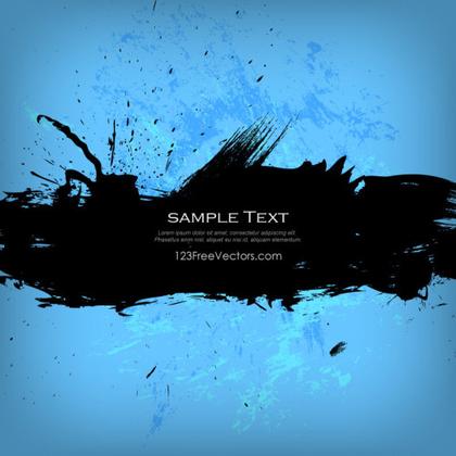 Grunge Banner on Blue Background