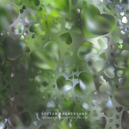 Dark Green Love Heart Background