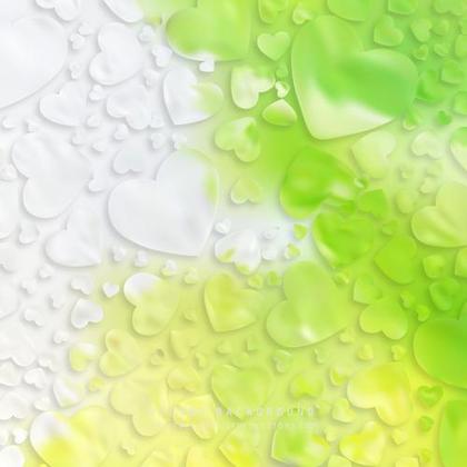 Abstract Yellow Green Love Heart Background