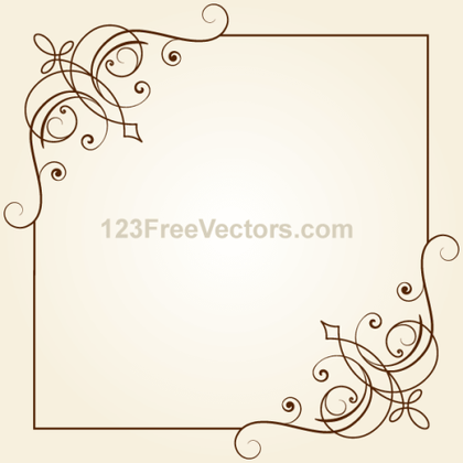 Vintage Floral Ornament Frame Vector Graphics