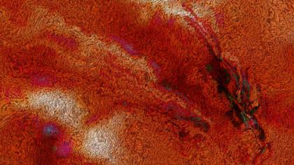 Textured Amber and White Abstract