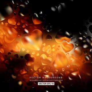 Black Orange Fire Heart Background