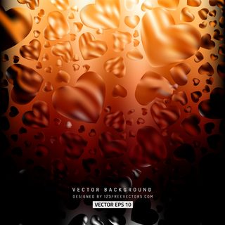 Black Orange Fire Loving Heart Valentine Background