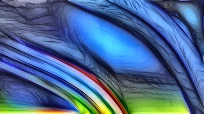 Abstract Blue and Rainbow Swirls