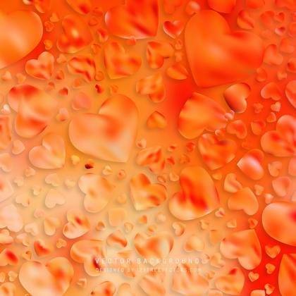 Cool Orange Love Heart Background