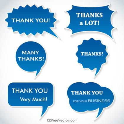 Thank You Speech Bubbles Free Vector