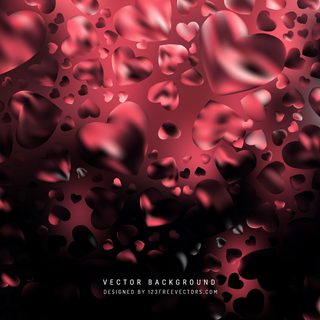Abstract Valentines Day Black Pink Heart Background