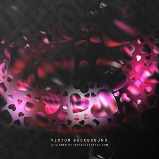 Black Pink Valentine Heart Background