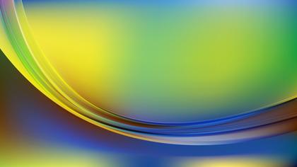Abstract Blue Green and Yellow Shiny Wave Background Graphic