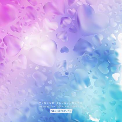 Blue Purple Love Heart Background