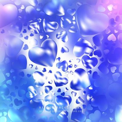 Blue Purple Love Heart Background