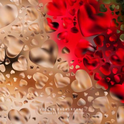 Red Brown Loving Heart Valentine Background